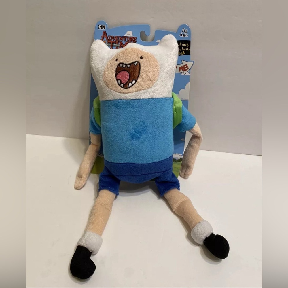 Adventure Time Finn Plush Toy - Blue and White 14” No Sound.